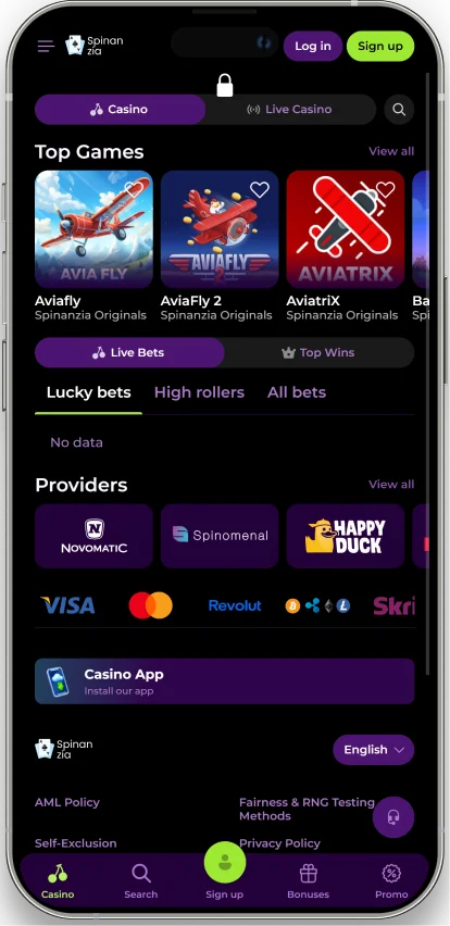 Spinanzia application